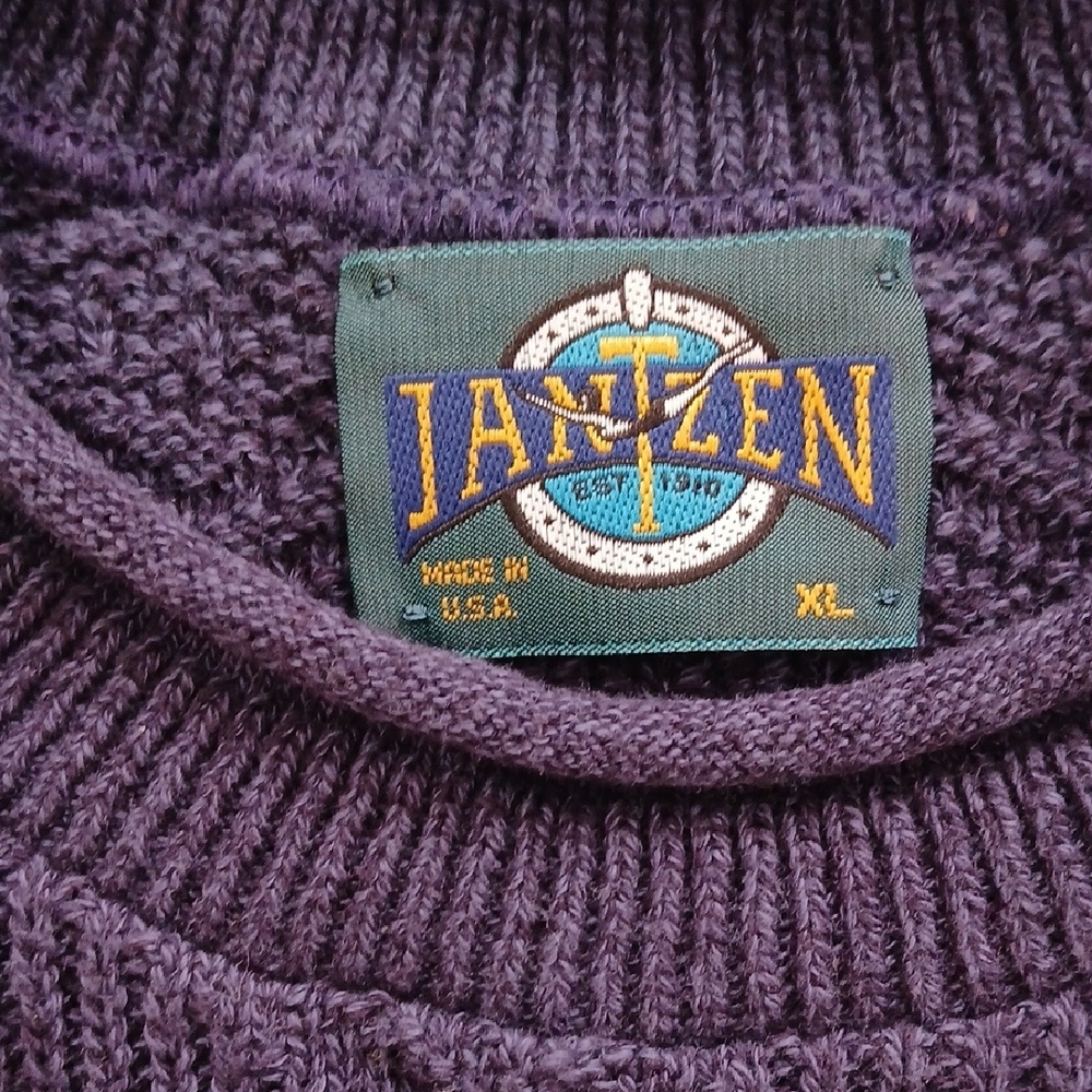 Navy Blue Men's Sweater XL (Jantzen) - Picture 2 of 8